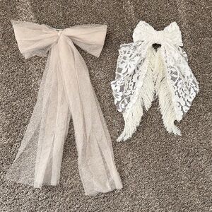 Cream & White Hair Bows